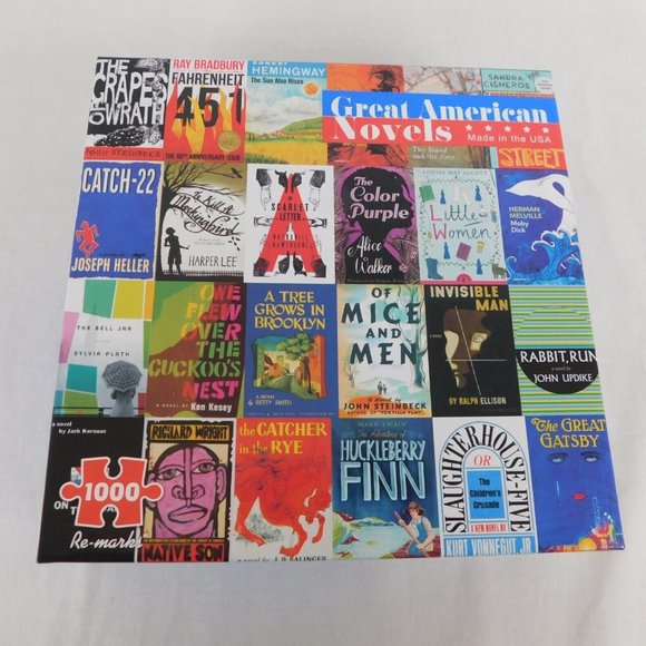 Re-Marks Great American Novels Jigsaw Puzzle 1000 pc 19x27 inches Book Covers - Picture 6 of 9